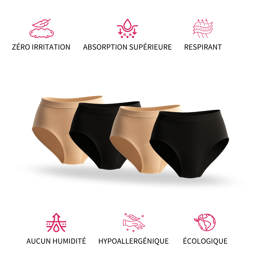Serenity Bamboo Menstrual Panties 3-Pack: Long-lasting comfort that moves with you