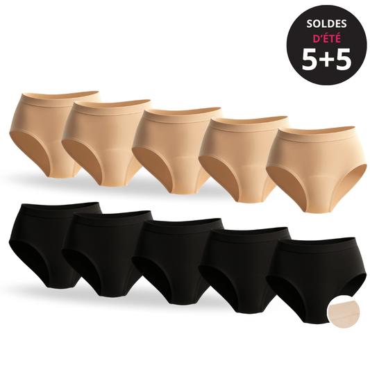Pack de 5 culotte menstruelle sérénité :  un confort durable qui bouge avec vous